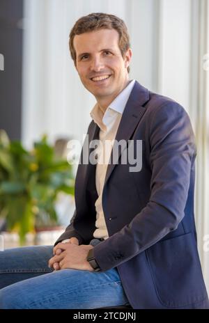 Alicante, 22.06.2018. Pablo Casado, Stellvertreter der Cortes Genrales für Ávila und Stellvertretender Generalsekretär für Kommunikation der PP. Kandidat für den Vorsitz der Volkspartei. Foto: Juan Carlos Soler. ARCHRDC. Quelle: Album / Archivo ABC / Juan Carlos Soler Stockfoto