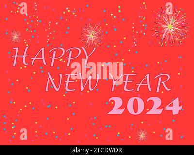 Happy New Year 2024 luxuriöse Zahlen, Premium-Vektor-Illustrationsdesign für Hintergrund, Poster, Banner, Kalender und Grüße Stock Vektor