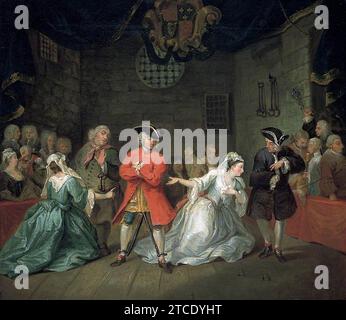 William Hogarth (1697–1764) - Szene aus John Gays „The Beggar's Opera“ Stockfoto