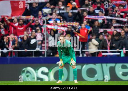 Madrid, Spanien. Dezember 2023. Jan Oblak von Atletico de Madrid spielte am 10. Dezember im Civitas Metropolitano Stadium in Madrid, Spanien, während des Liga-Spiels zwischen Atletico de Madrid und UD Almeria. (Foto: Cesar Cebolla/PRESSINPHOTO) Credit: PRESSINPHOTO SPORTS AGENCY/Alamy Live News Stockfoto