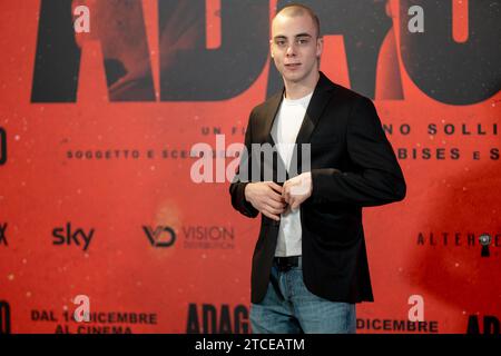 Rom, Italien. Dezember 2023. Gianmarco Franchini nimmt am 11. Dezember 2023 am Fotogespräch zum Film „Adagio“ in Rom Teil. (Foto: Luca Carlino/NurPhoto) Credit: NurPhoto SRL/Alamy Live News Stockfoto