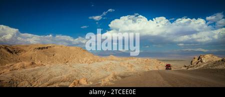 Fahrt durch das Tal des Mondes, Atacama Wüste, Chile. Stockfoto