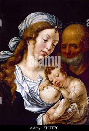 Jan Gossaert, die Heilige Familie, Gemälde in Öl auf Holz, 1501-1533 Stockfoto