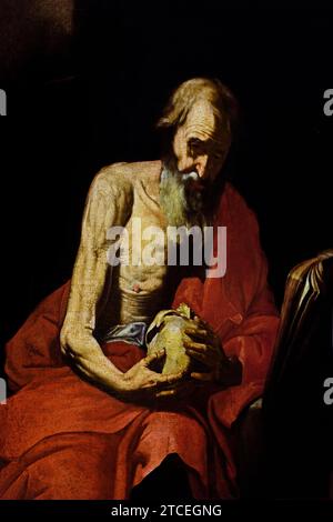 San Girolamo - St. Girolamus von J. Ribera (Anhänger) Kathedrale Salerno aus dem 17. Jahrhundert, Museum für schöne Kunst, Italien, Italienisch. Stockfoto