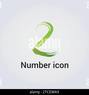 Zahlensymbol Logo Design Grafikelement verschiedene Formen und Farben Stock Vektor