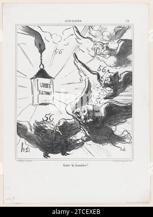 Halten Sie Ausschau nach dem Licht!, aus „News of the Day“, veröffentlicht in „Le Charivari“ 1922 von Honore Daumier Stockfoto