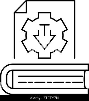 Inhalt aktualisiert technische Writer Zeile Symbol Vektor Illustration Stock Vektor