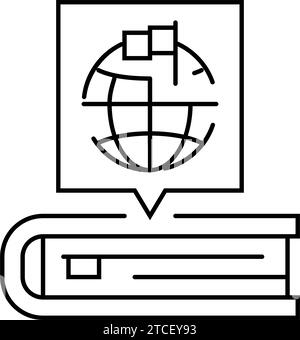 Textsymbolvektorgrafik zur Lokalisierung von Inhalten im technischen Writer Stock Vektor