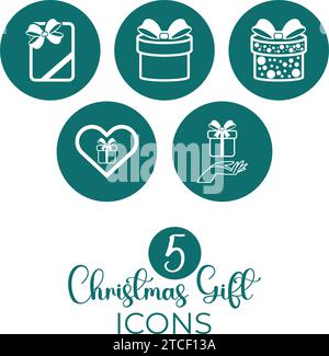 Set von weihnachtsgeschenk Aufkleber Icons Vektor Stock Vektor