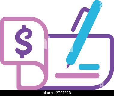 Scheckbuch mit Stift Finanzsymbol Vektor Stock Vektor