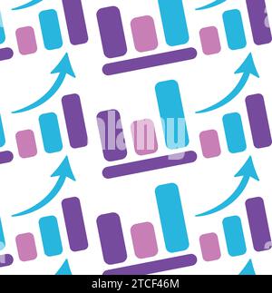 Diagramme zum Unternehmenswachstum Muster Hintergrund Vektor Stock Vektor