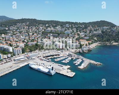 Schöner Hafen, Frankreich Drohne, Luft Stockfoto