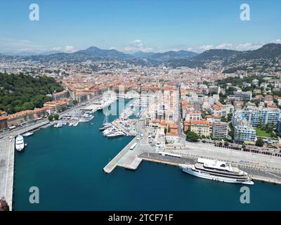 Schöner Hafen, Frankreich Drohne, Luft Stockfoto
