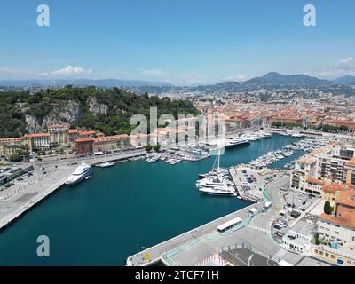 Schöner Hafen, Frankreich Drohne, Luft Stockfoto