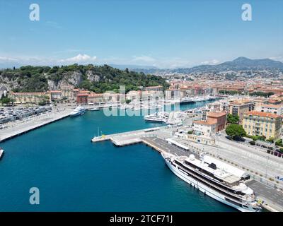 Schöner Hafen, Frankreich Drohne, Luft Stockfoto