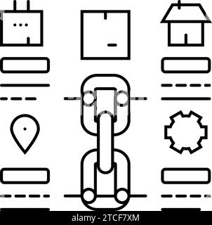 Illustration des Symbols für Logistikmanager für Supply Chain Planning Stock Vektor