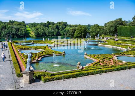 Blick auf die Lower Water Terrace von Blenheim Palace, in Woodstock, Oxfordshire, England, Großbritannien Stockfoto