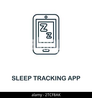 Symbol für die App „Schlafverfolgung“. Einfaches Element aus der Sammlung gut schlafen. Creative Sleep Tracking App-Symbol für Web-Design, Vorlagen, Infografiken und vieles mehr Stock Vektor
