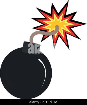 Isolierte farbige Comic-Bombe-Symbol Vektor Stock Vektor