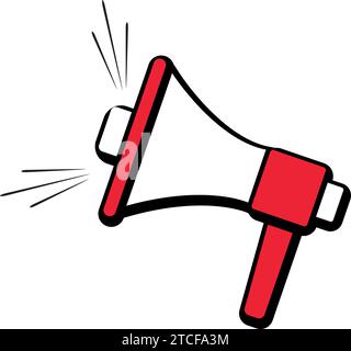 Isolierte farbige Comic-Megaphone-Ikone Pop-Art-Stil Vektor Stock Vektor