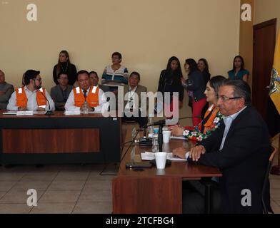 PRIMERA-REUNION-COE-IESS Quito, Martes 12 de diciembre del 2023 Reunion del Primer ComitÃ de Operaciones de Emergencia-COE Nacional IESS, para la implemenacion de un sistema de respuesta a a emergencias y desastres, en el Auditorio del IESS. Diego Salgado, Generaldirektor del IESS Fotos:Rolando Enriquez /API Quito Pichincha Ecuador SOI-PRIMERA-REUNION-COE-IESS-6ce74f6bca0d182ef0f908357897c58d *** ERSTE SITZUNG COE IESS Quito, Dienstag, 12. Dezember 2023 Sitzung des ersten Notfallkomitees COE National IESS, für die Implementierung eines Notfall- und KATASTROPHENREAKTIONSSYSTEMS, in Stockfoto