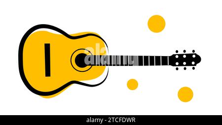 Gitarre auf weißem Hintergrund. Kritzeleien Stock Vektor