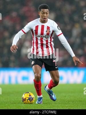 Jobe Bellingham von Sunderland in Aktion während des Sky Bet Championship Matches im Stadium of Light in Sunderland. Bilddatum: Dienstag, 12. Dezember 2023. Stockfoto