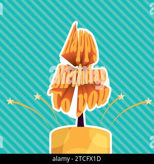 Happy birthday to you Vorlage mit Kerze Vector Stock Vektor