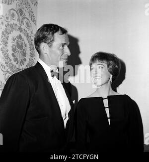 Charlton Heston, Julie Andrews bei der Directors Guild of America Lifetime Achievement Award, 1965. (Dateireferenz Nr. 34580-564THA) Stockfoto