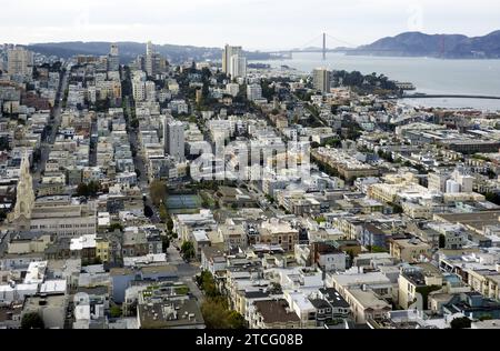 San Francisco, Kalifornien, USA, Stadtlandschaft mit Golden Gate Bridge Stockfoto