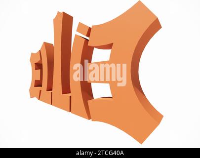 Logo Symbol 3D Namensaufschrift Ellie geeignet für Kleidung, Schmuck Halsketten, Geburtstagsgeschenke, Verlobungen, Hochzeiten Stockfoto