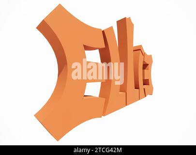 Logo Symbol 3D Namensaufschrift Ellie geeignet für Kleidung, Schmuck Halsketten, Geburtstagsgeschenke, Verlobungen, Hochzeiten Stockfoto