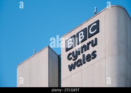 Cardiff, South Glamorgan, Wales, Europa - 14. November 2023: BBC Cymru Wales New Broadcasting House Stockfoto