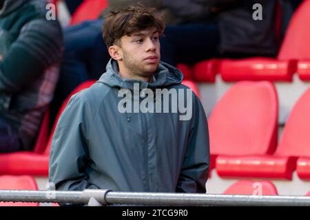 Eindhoven, Niederlande. Dezember 2023. EINDHOVEN, NIEDERLANDE - 12. DEZEMBER: Mylian Jimenez von PSV beim Spiel der Gruppe B - UEFA Youth League 2023/24 zwischen PSV und Arsenal FC am PSV Campus de Herdgang am 12. Dezember 2023 in Eindhoven, Niederlande. (Foto: Joris Verwijst/BSR Agency) Credit: BSR Agency/Alamy Live News Stockfoto