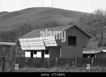 Scheune auf einem ländlichen Grundstück im Kreis Neamt, Rumänien, ca. 1998 Stockfoto