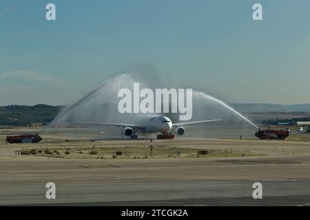 11/21/2013 Madrid. Vorstellung des neuen Iberia-Flugzeugs auf T4 in Barajas Foto Isabel Permuy ARCHDC. Quelle: Album / Archivo ABC / Isabel B Permuy Stockfoto