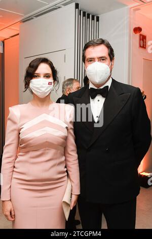 Madrid, 22.06.2021. Die Könige von Spanien Don Felipe und Doña Letizia verleihen Javier Cercas, José María Carrascal und Ricardo die Auszeichnungen Mariano de Cavia, Luca de Tena und Mingote. Foto: De San Bernardo. ARCHDC. Quelle: Album / Archivo ABC / Eduardo San Bernardo Stockfoto