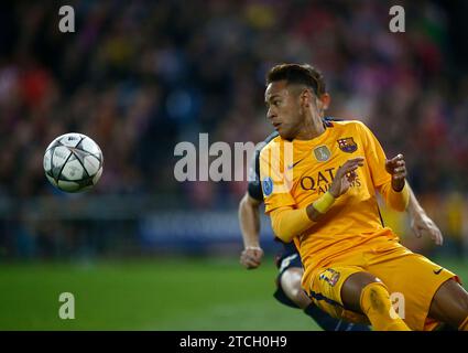 MADRID 13. April 2016. Messi während des Viertelfinalspiels der Champions League zwischen Atletico de Madrid und Barcelona FC im Vicente Calderon Stadion. Foto Oscar del Pozo ARCHDC. Quelle: Album / Archivo ABC / Oscar del Pozo Stockfoto