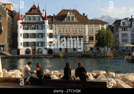 Luzern (Schweiz), 06.07.2010. Luzern in der Abenddämmerung. Quelle: Album / Archivo ABC / Gonzalo F. Cruz Stockfoto