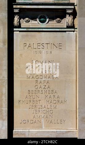 Das Panel der Sinai- und Palästinenserkampagne im Auckland war Memorial Museum in Aukland, Neuseeland. Die militärischen Feldzüge im Nahen Osten Stockfoto