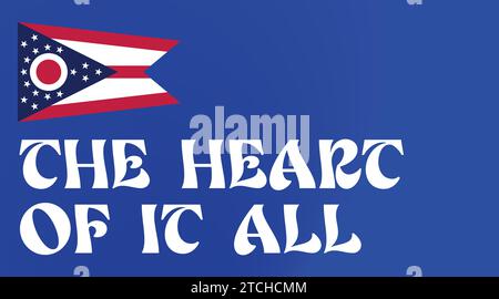 National Ohio Day, Columbus Day, Ohio das Herz des Geschehens, Banner-Flaggendesign-Poster, Hintergrund der vereinigten staaten von Amerika Stock Vektor
