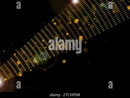Abstrakter luxuriöser goldener Hintergrund mit gepunkteten Linien und Bokeh-Lichtern. Vektordesign Stock Vektor
