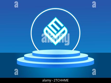 Blaues Logo-Schild mit EV-Schriftzug. Vektor-Logo für Unternehmen. Stock Vektor