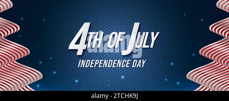 Banner oder Grußkarte zum Unabhängigkeitstag am 4. Juli. 4. Juli: USA Unabhängigkeitstag Stock Vektor