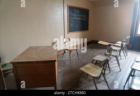 Ein Klassenzimmer im Ohio State Reformatory, historisches Gefängnis in Mansfield, Ohio Stockfoto