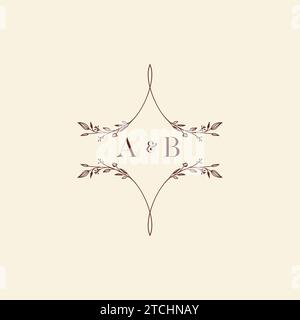 Ab Wedding Initial-Logobuchstaben in hochwertigem, professionellem Design, das auf allen Druckmedien gut gedruckt wird Stock Vektor