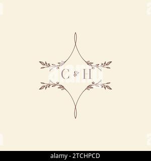 CH Wedding Initial-Logobuchstaben in hochwertigem, professionellem Design, das auf allen Printmedien gut gedruckt wird Stock Vektor