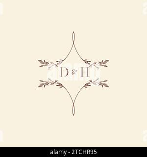 DH Wedding Initial-Logobuchstaben in hochwertigem, professionellem Design, das auf allen Printmedien gut gedruckt wird Stock Vektor