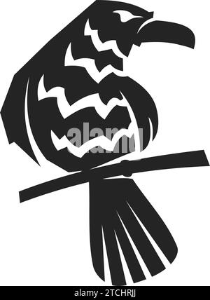 Raven Logo Vorlage isoliert. Markenidentität. Symbol abstrakte Vektorgrafik Stock Vektor