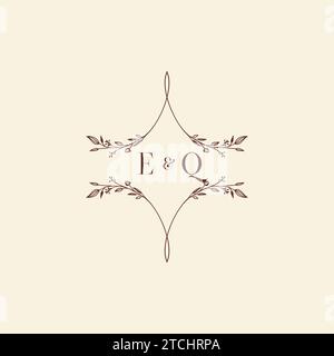 EQ Wedding Initial-Logobuchstaben in hochwertigem, professionellem Design, das auf allen Printmedien gut gedruckt wird Stock Vektor